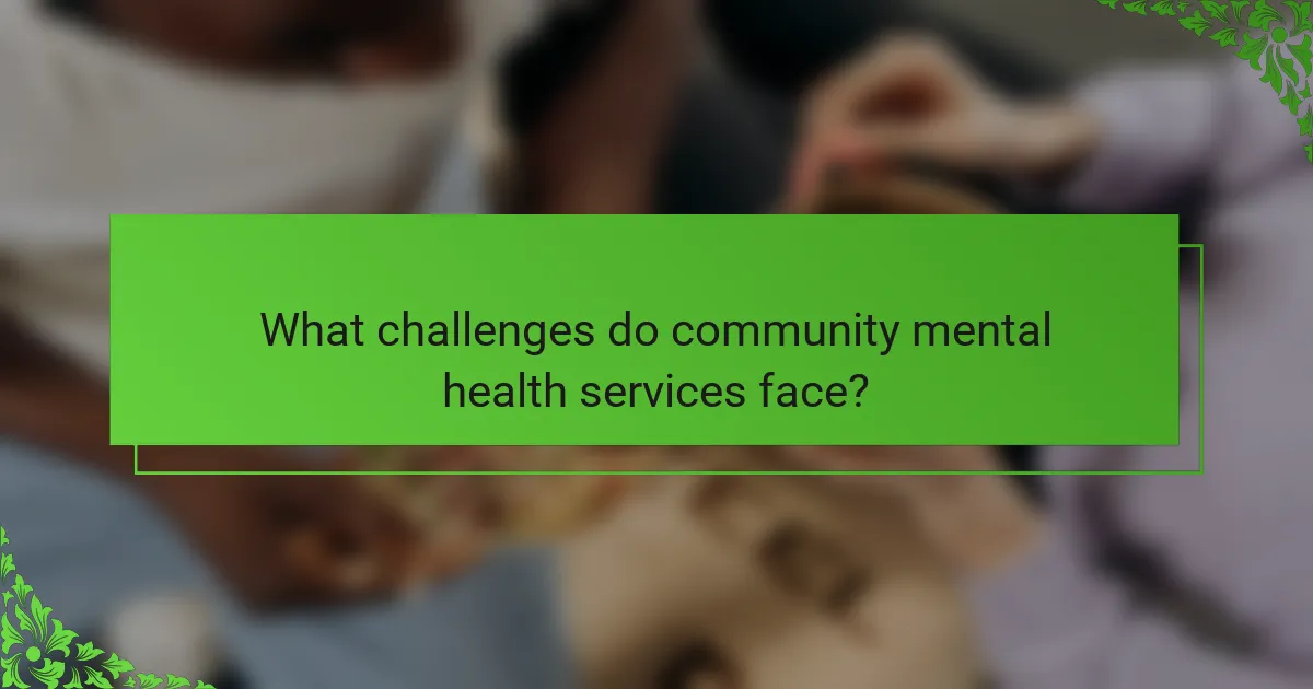 What challenges do community mental health services face?