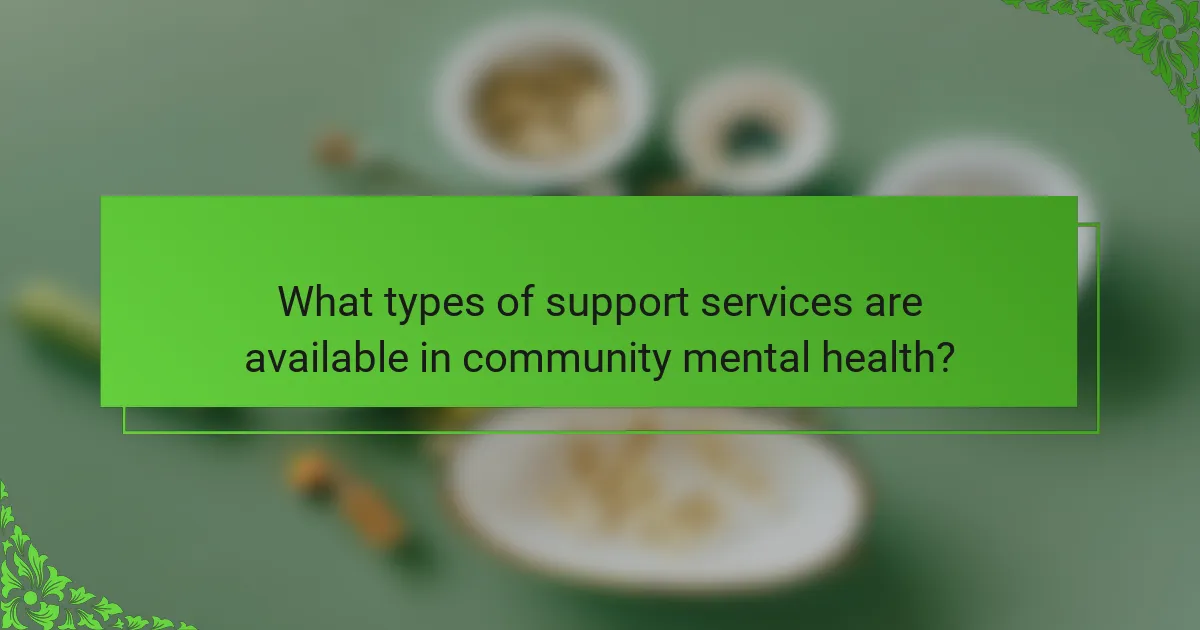 What types of support services are available in community mental health?
