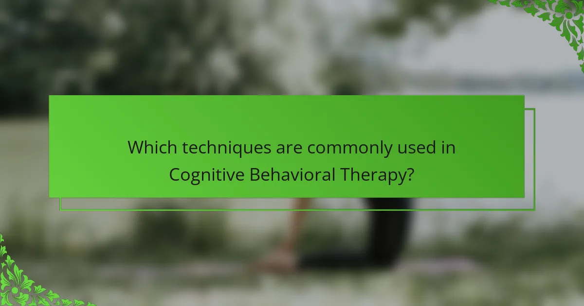 Which techniques are commonly used in Cognitive Behavioral Therapy?